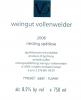 Vollenweider Riesling Wolfer Goldgrube Spatlese 2006